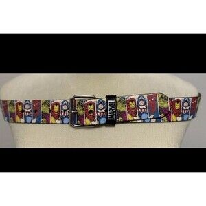 Marvel Belt Men's Size M/L 33"-38" Heroes Profile PU Belt Ironman Spiderman etc.